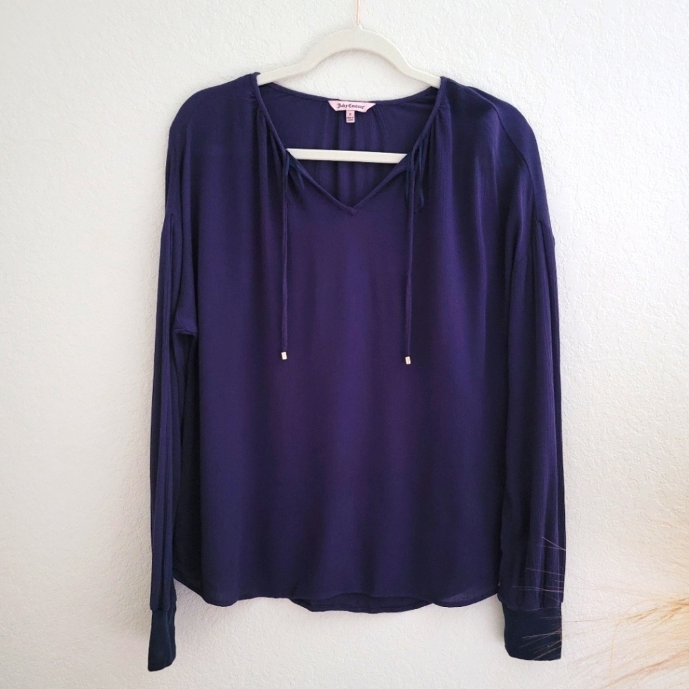 Juicy couture navy blue boho blouse size S